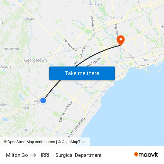 Milton Go to HRRH - Surgical Department map