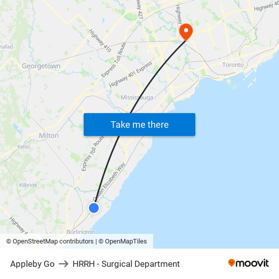 Appleby Go to HRRH - Surgical Department map