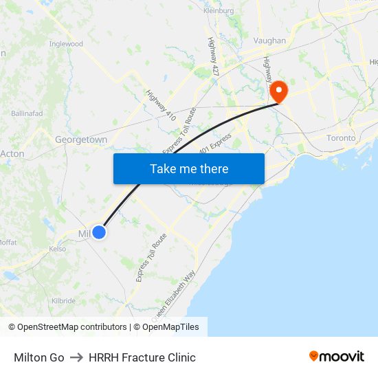 Milton Go to HRRH Fracture Clinic map