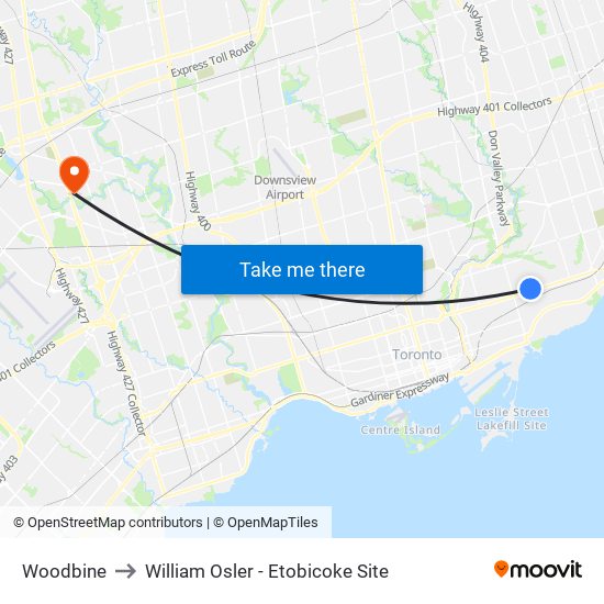 Woodbine to William Osler - Etobicoke Site map