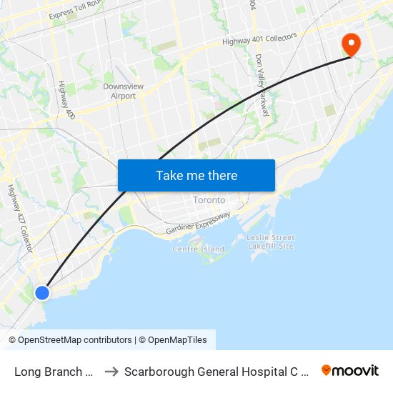 Long Branch Go to Scarborough General Hospital C D U map