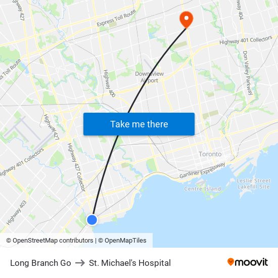 Long Branch Go to St. Michael's Hospital map