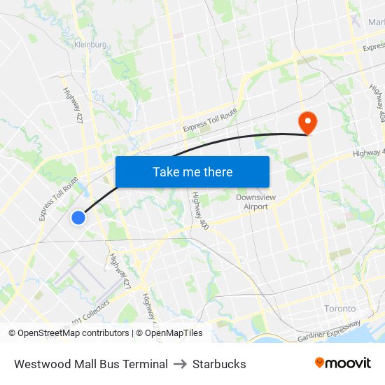 Westwood Mall Bus Terminal to Westwood Mall Bus Terminal map