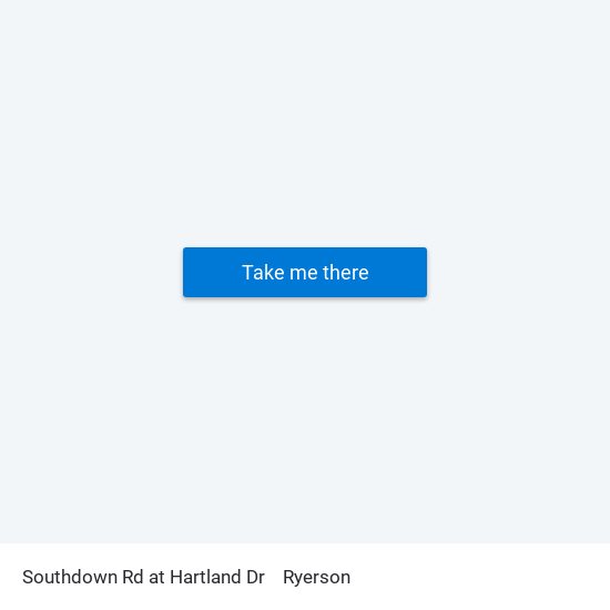 Southdown Rd at Hartland Dr to Ryerson map