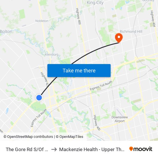 The Gore Rd S/Of Fogal Rd to Mackenzie Health - Upper Thornhill Centre map