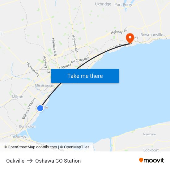 Oakville to Oakville map