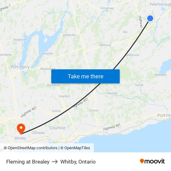 Fleming at Brealey to Whitby, Ontario map