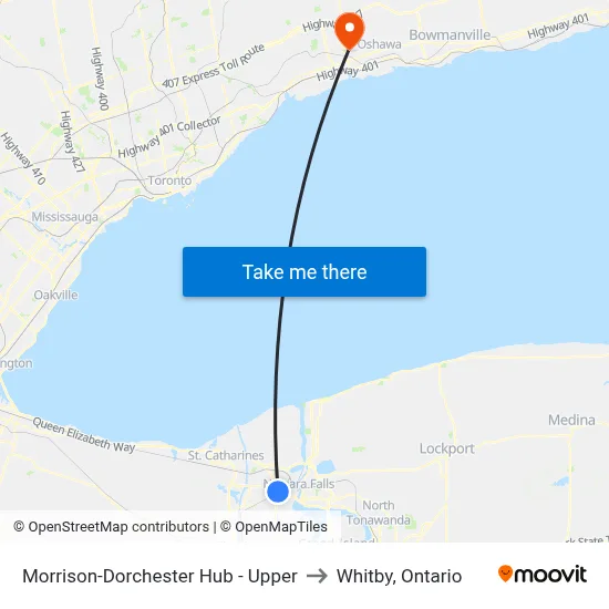 Morrison-Dorchester Hub - Upper to Whitby, Ontario map