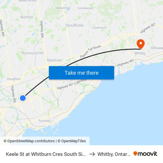 Keele St at Whitburn Cres South Side to Whitby, Ontario map