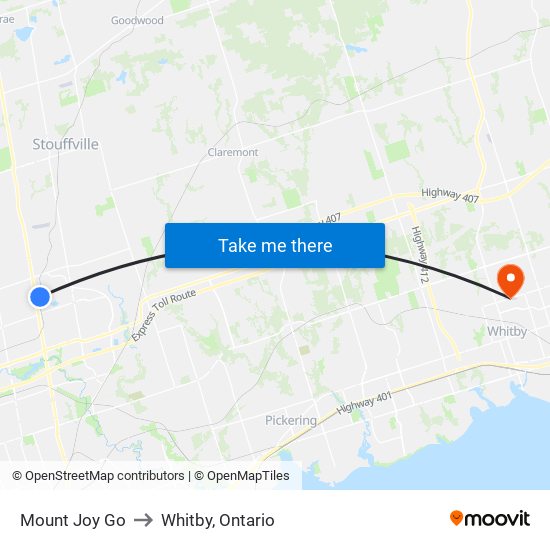 Mount Joy Go to Whitby, Ontario map