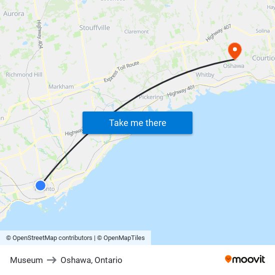 Museum to Oshawa, Ontario map