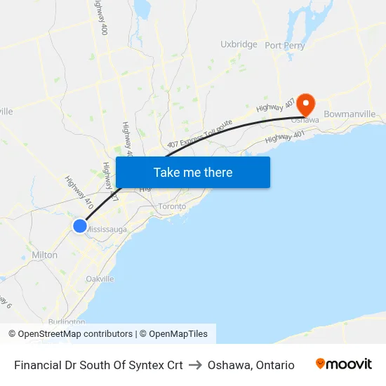 Financial Dr South Of Syntex Crt to Oshawa, Ontario map