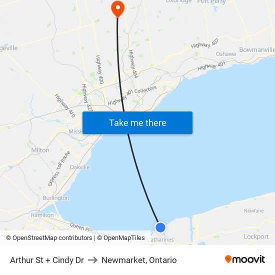 Arthur St + Cindy Dr to Newmarket, Ontario map