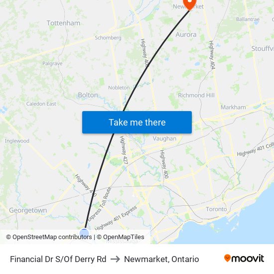 Financial Dr S/Of Derry Rd to Newmarket, Ontario map