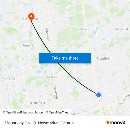 Mount Joy Go to Newmarket, Ontario map