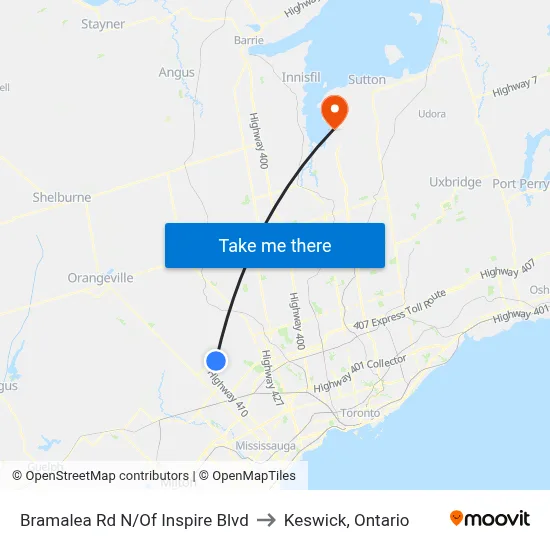 Bramalea Rd N/Of Inspire Blvd to Keswick, Ontario map