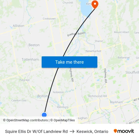 Squire Ellis Dr W/Of Landview Rd to Keswick, Ontario map