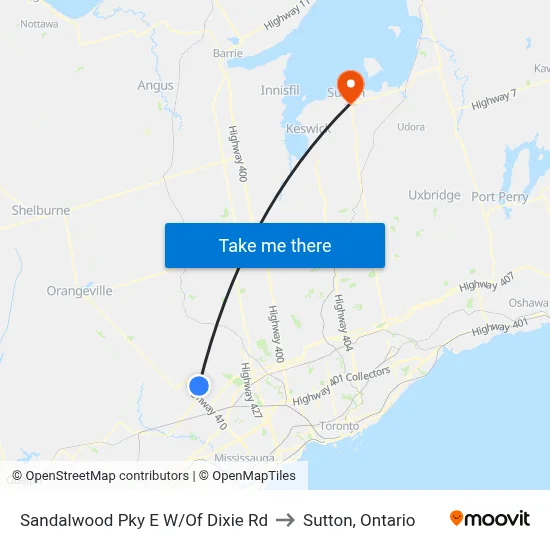 Sandalwood Pky E W/Of Dixie Rd to Sutton, Ontario map