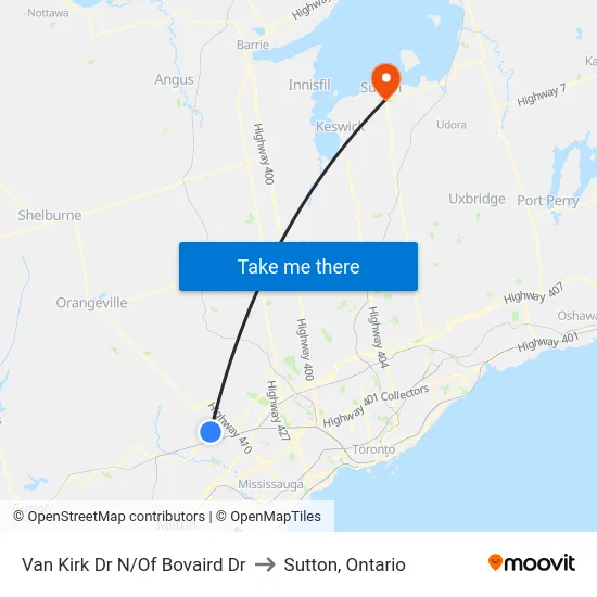 Van Kirk Dr N/Of Bovaird Dr to Sutton, Ontario map