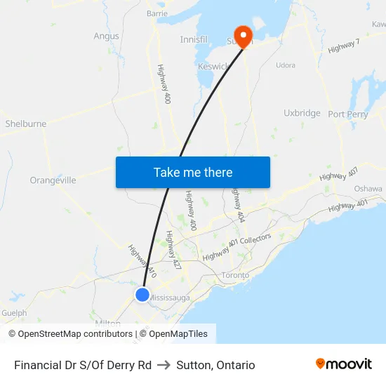 Financial Dr S/Of Derry Rd to Sutton, Ontario map