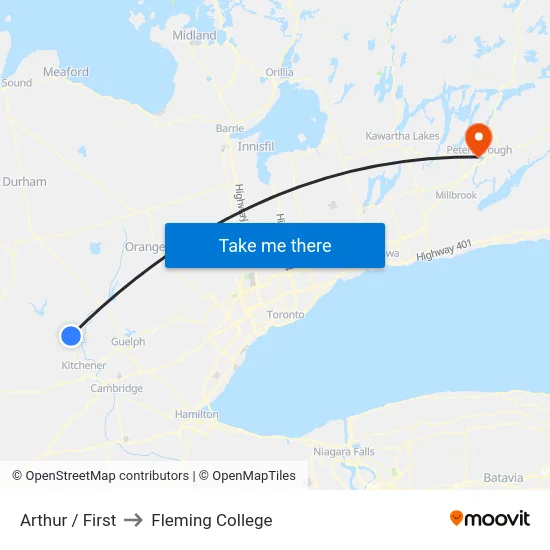 Arthur / First to Fleming College map