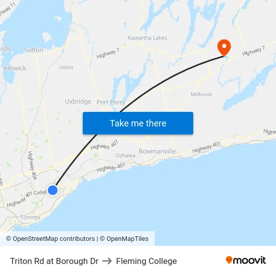 Triton Rd at Borough Dr to Fleming College map