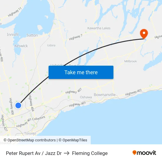 Peter Rupert Av / Jazz Dr to Fleming College map