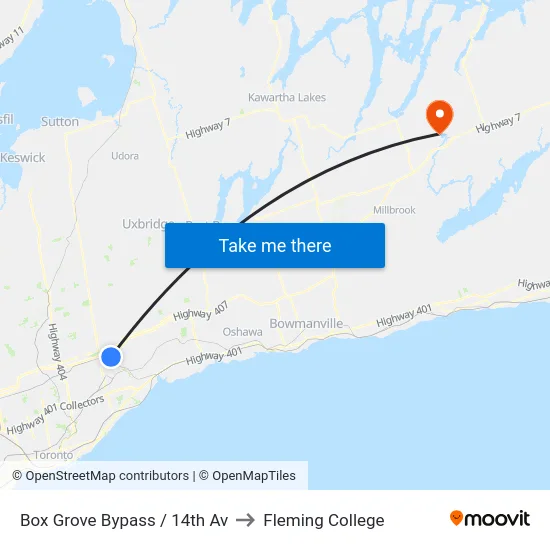 Box Grove Bypass / 14th Av to Fleming College map