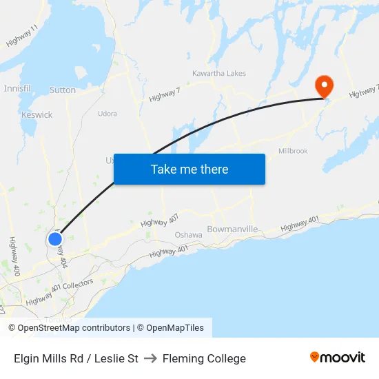 Elgin Mills Rd / Leslie St to Fleming College map