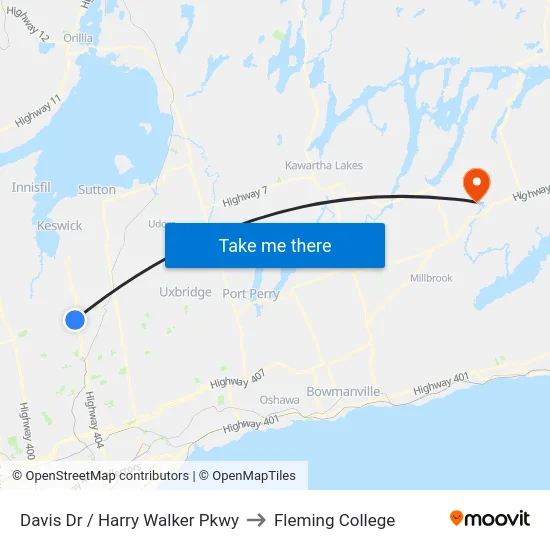 Davis Dr / Harry Walker Pkwy to Fleming College map