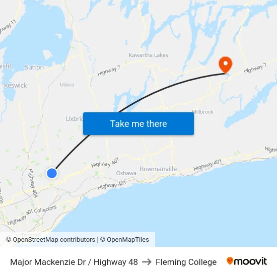Major Mackenzie Dr / Highway 48 to Fleming College map