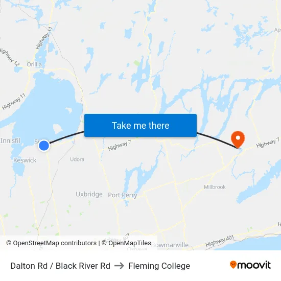 Dalton Rd / Black River Rd to Fleming College map