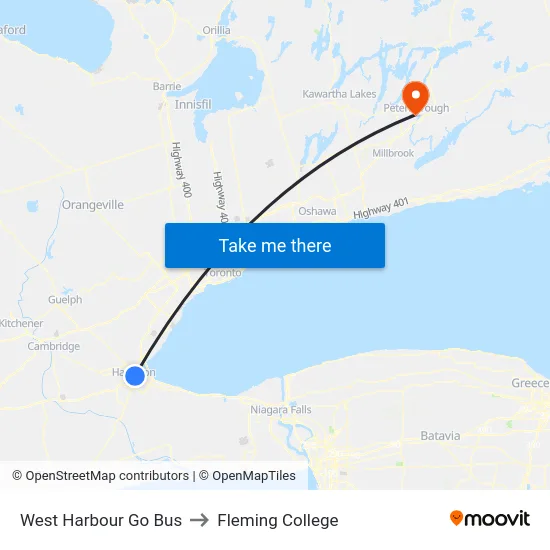 West Harbour Go Bus to Fleming College map