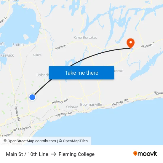 Main St / 10th Line to Fleming College map