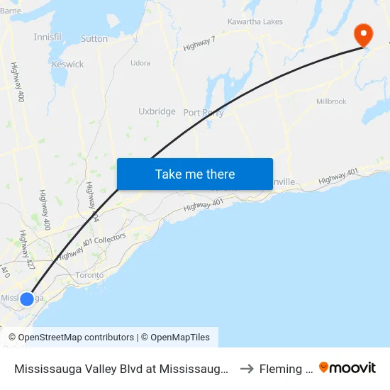 Mississauga Valley Blvd at Mississauga Valley Community Centre to Fleming College map