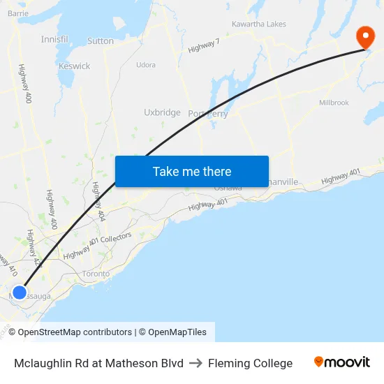 Mclaughlin Rd at Matheson Blvd to Fleming College map