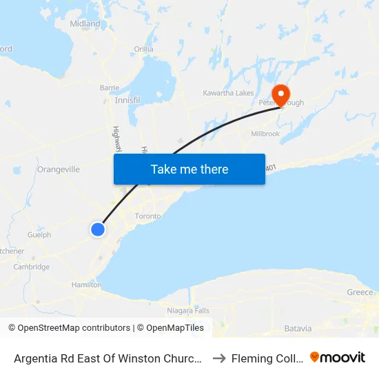 Argentia Rd East Of Winston Churchill Blvd to Fleming College map
