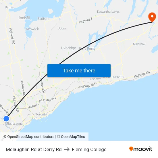 Mclaughlin Rd at Derry Rd to Fleming College map