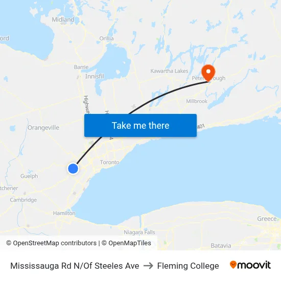 Mississauga Rd N/Of Steeles Ave to Fleming College map