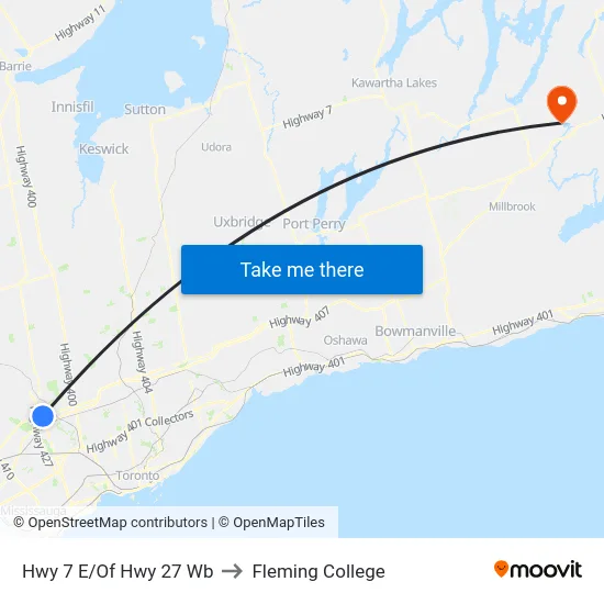 Hwy 7 E/Of Hwy 27 Wb to Fleming College map