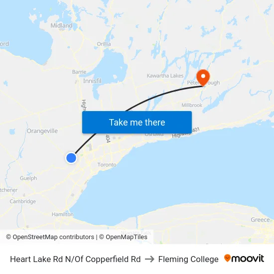 Heart Lake Rd N/Of Copperfield Rd to Fleming College map