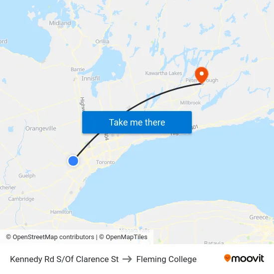 Kennedy Rd S/Of Clarence St to Fleming College map