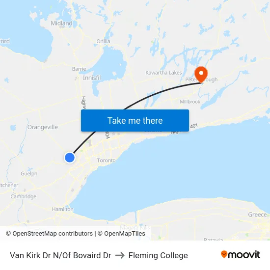 Van Kirk Dr N/Of Bovaird Dr to Fleming College map