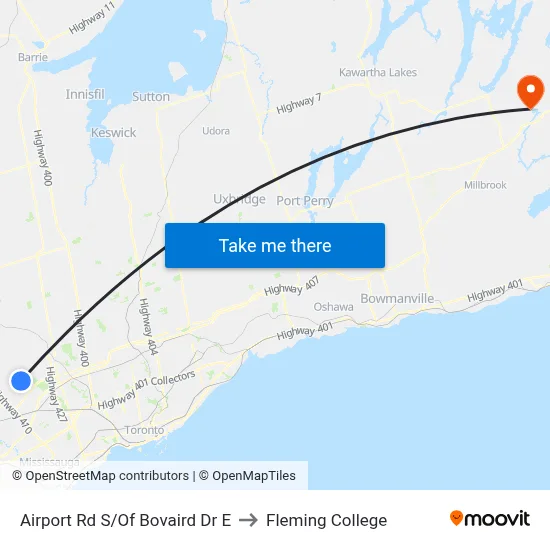 Airport Rd S/Of Bovaird Dr E to Fleming College map
