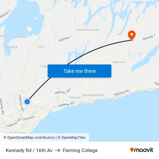 Kennedy Rd / 16th Av to Fleming College map