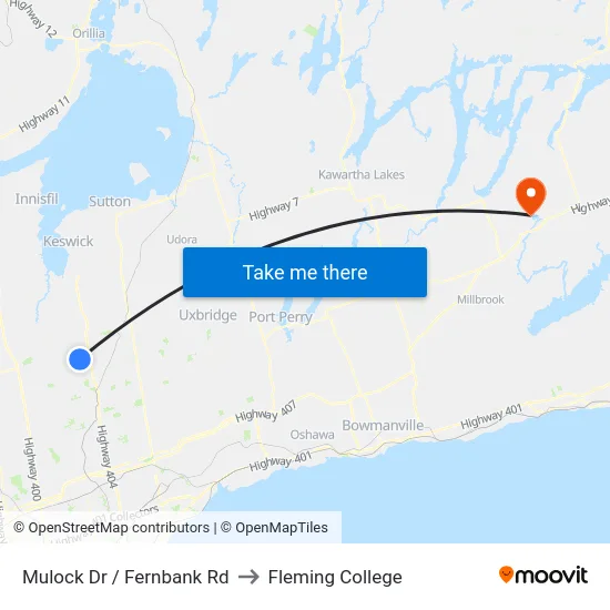 Mulock Dr / Fernbank Rd to Fleming College map