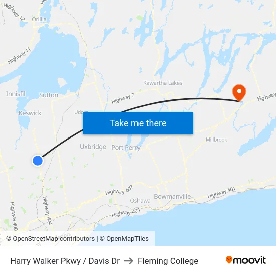 Harry Walker Pkwy / Davis Dr to Fleming College map