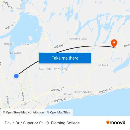 Davis Dr / Superior St to Fleming College map
