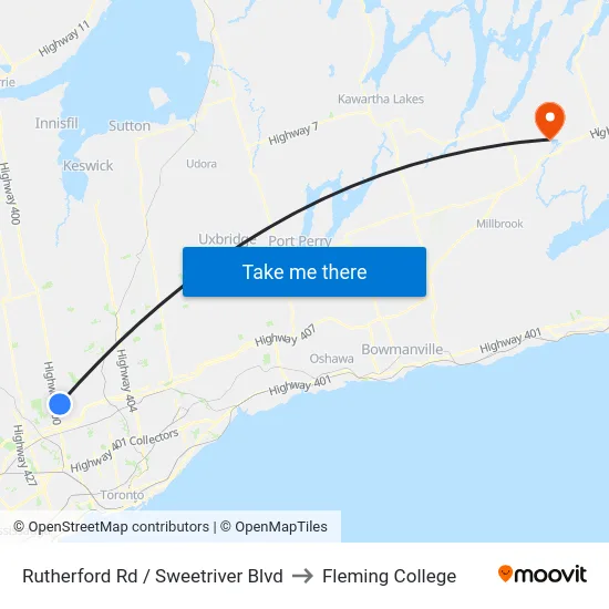 Rutherford Rd / Sweetriver Blvd to Fleming College map