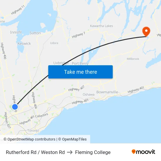 Rutherford Rd / Weston Rd to Fleming College map